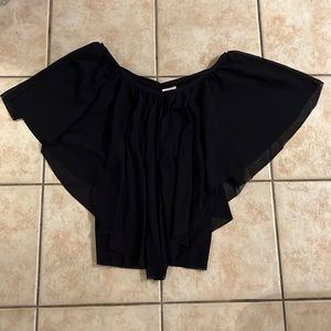 Flirty Mesh Layered Johnny Heaven Black Top sz Medium